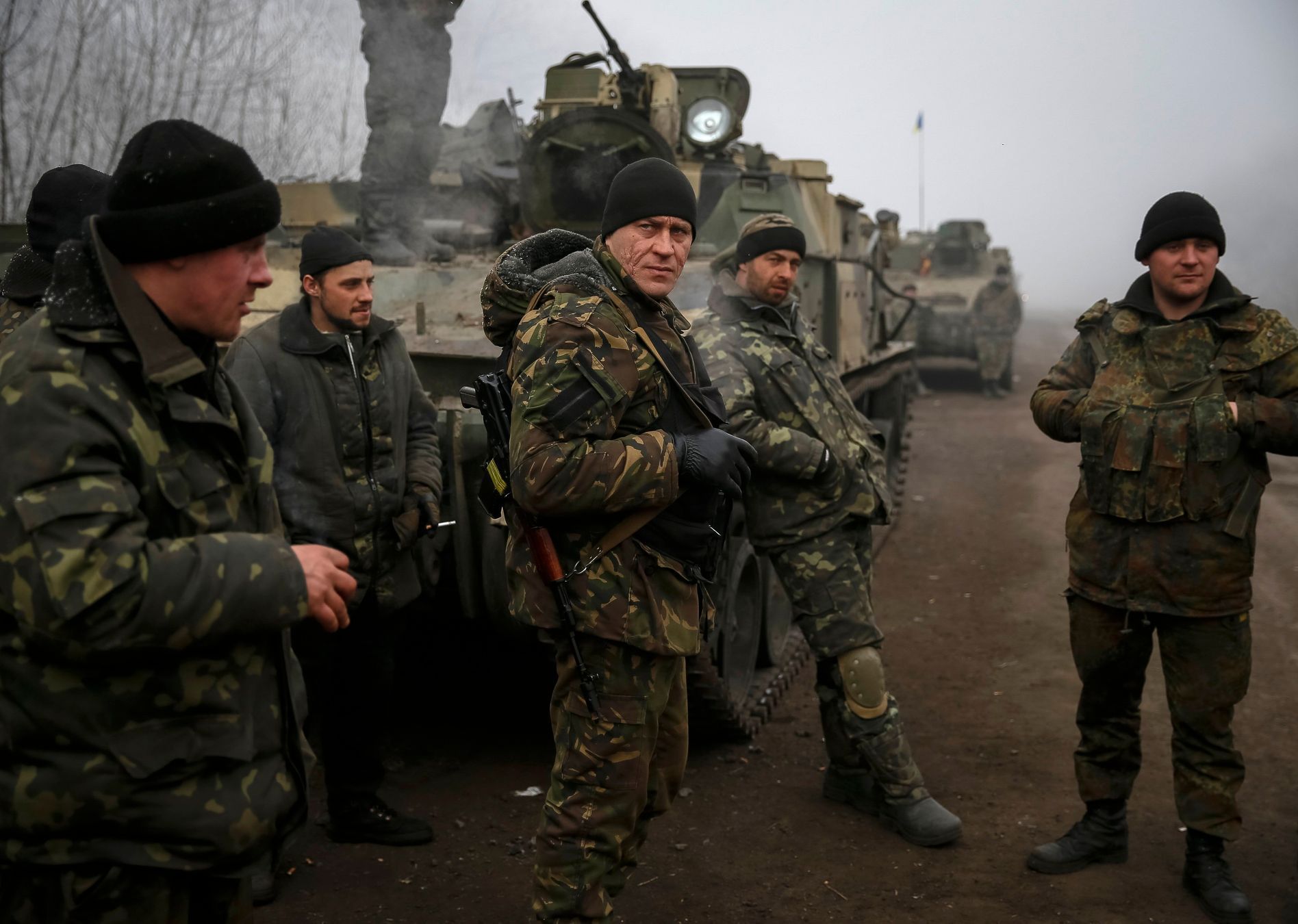 Ukrajinští vojáci nedaleko Debalceve