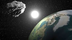 Asteroid - Země - průlet - planetka