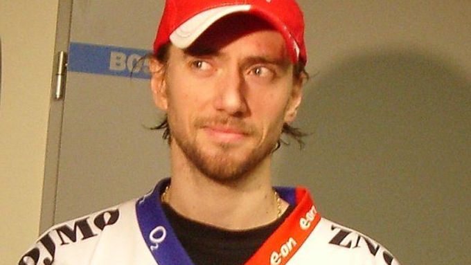 Brankář Jiří Trvaj ještě v dresu Znojma.