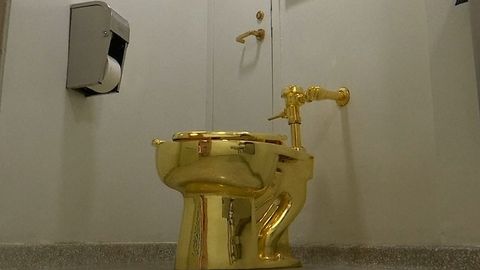 Luxusní vykonání potřeby. V muzeu využívají záchod z pravého zlata