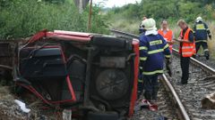 Srážka auta s vlakem v Břvanech