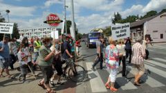 Blokáda přechodu v Běchovicích