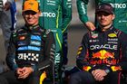 Lando Norris z McLarenu a Max Verstappen z Red Bullu seděli hned vedle sebe.