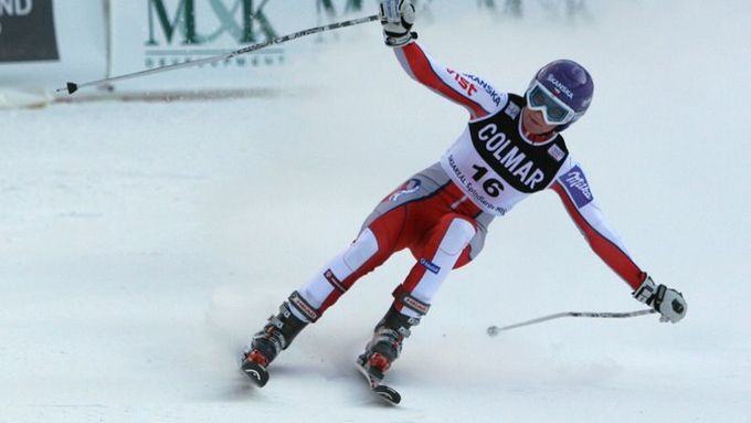 Šárka Záhrobská v cíli druhého kola. Po prvním kole byla 21., nakonec skončila na 27. místě, se ztrátou tři a půl vteřiny na vítězku.
