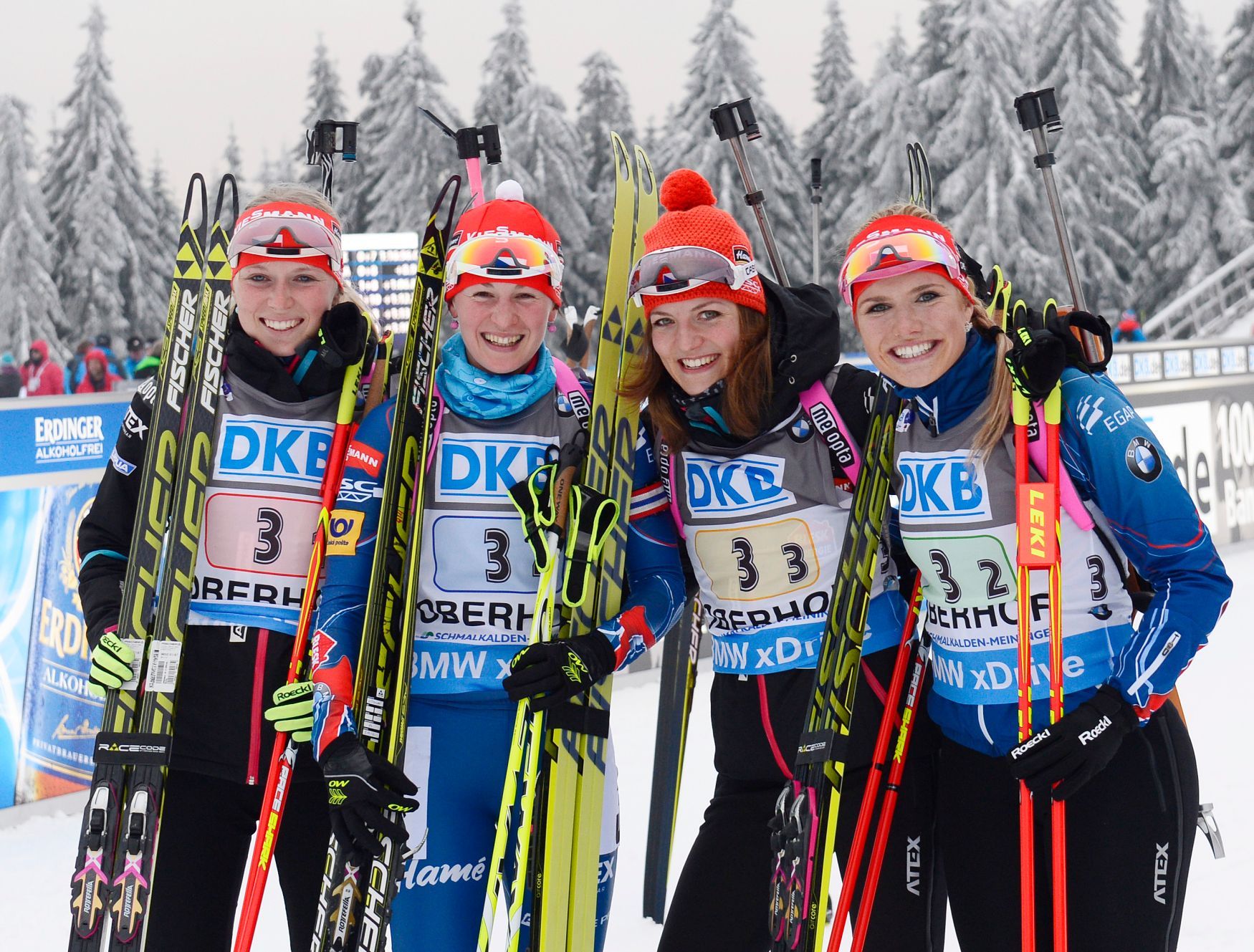 České biatlonistky vyhrály štafetu v Oberhofu