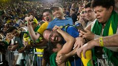 Olympiáda Rio 2016 plážový volejbal oslavy Brazílie USA