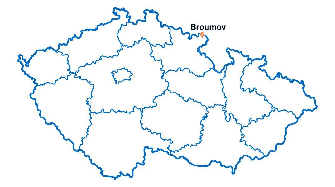 Broumov - mapa ČR