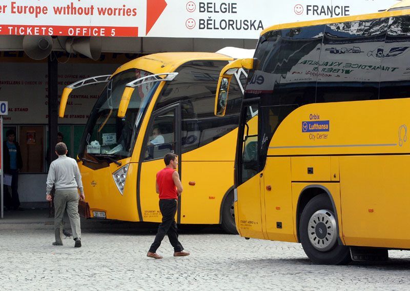 Autobusy Student Agency na nádraží Florenc