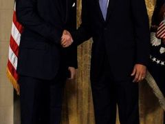 Robert Fico s Barackem Obamou v Praze.