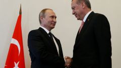 Putin a Erdogan na schůzce v Petrohradu.