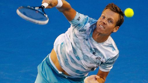 Australian Open 2015: Tomáš Berdych při semifinále s Andy Murraym