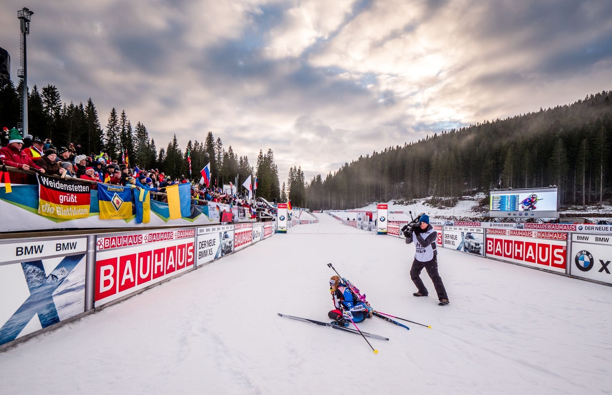 biatlon, SP 2018/2019, Pokljuka, vytrvalostní závod žen, oslava třetího místa Markéty Davidové