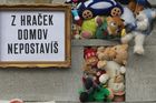 Fotky: Dvacet tisíc dětí v Česku nemá domov. Z plyšáků si ho nepostaví, ukázal "pomník" na Klárově