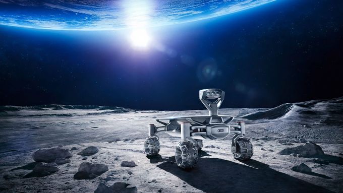 Lunární vozítko Audi bude na Měsíci natáčet videa, které přes měsíční mobilní síť zašle na Zem.