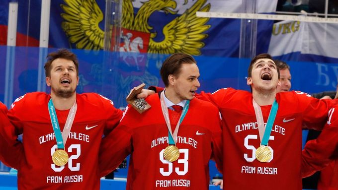 Ruští hokejisté na korejském ledě prohráli jen úvodní zápas se Slovenskem, pak už šli od vítězství k vítězství a nasadili si na krk zlaté medalie.