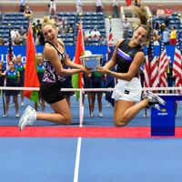 Mertensová / Sabalenková Elise Mertensová a Aryna Sabalenková na US Open 2019