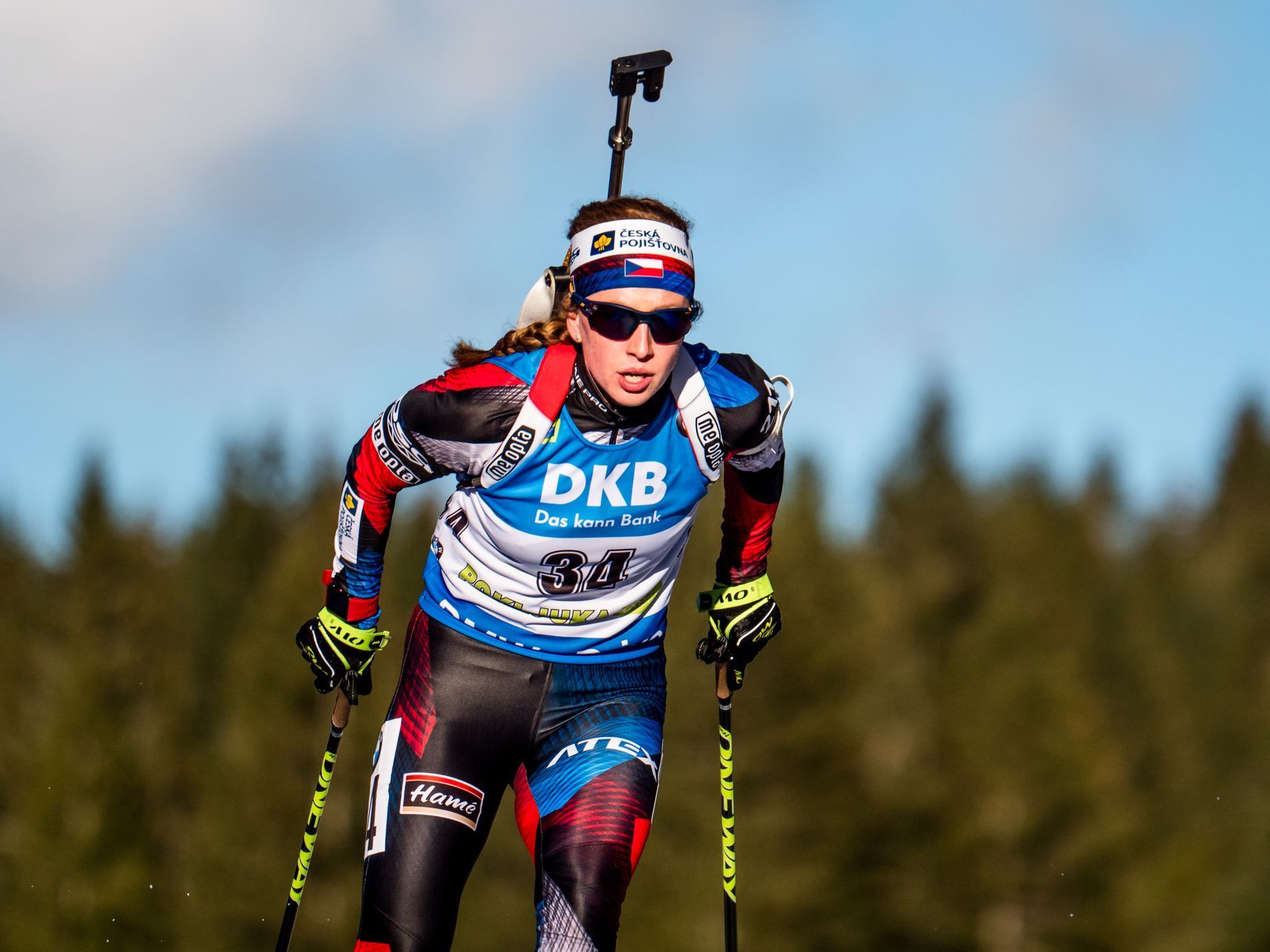 Jessica Jislová ve sprintu SP v Pokljuce 2018.