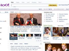 Titulní strana serveru Yahoo.com dne 13. dubna.