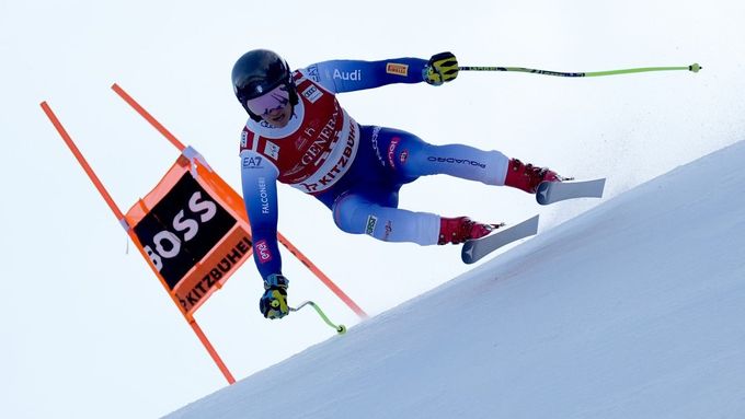 Matteo Franzoso při letošním závodu Světového poháru v Kitzbühelu