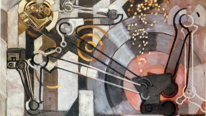 František Kupka do abstraktního díla Malba Conception/Danae (Početí) zašifroval příběh z řecké mytologie.