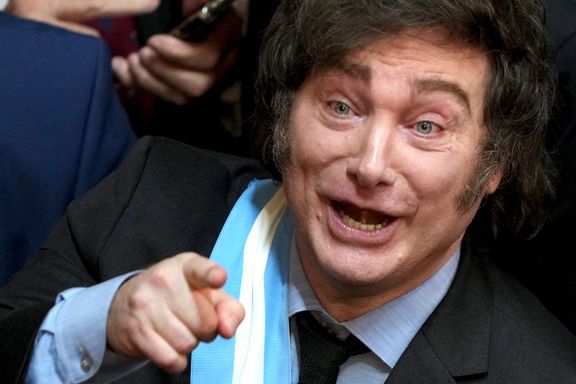 Argentinský prezident Javier Milei gestikuluje po tom, co přednesl projev. Buenos Aires, 1. března 2025.