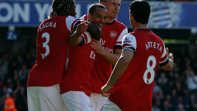 Radost hráčů Arsenalu - ilustrační foto.