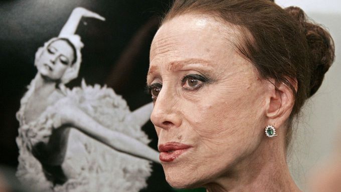 Maja Plisecká při slavnostním zahájení výstavy věnované jejímu výročí v Moskvě 15. listopadu 2005.