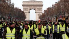 Protest hnutí žlutých vest ve Francii - Champs Elysées