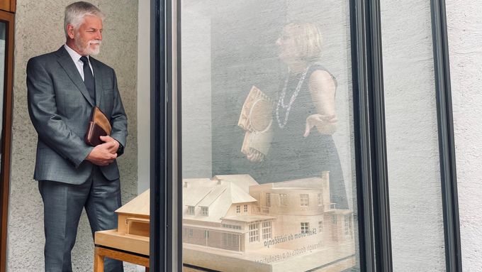 Český prezident Petr Pavel (vlevo) si při návštěvě Slovinska prohlédl dům Josipa Plečnika, 1. září 2025, Lublaň. Slavný architekt zde žil a pracoval.