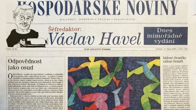 Václav Havel umístil na titul listu obraz Aleše Lamra