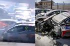 Video: Zácpa jak na D1. V Portugalsku létala auta vzduchem, vyšlehly i plameny