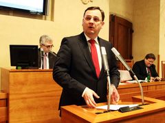 Premiér Petr Nečas vysvětloval senátorům postoj vlády k fiskální unii