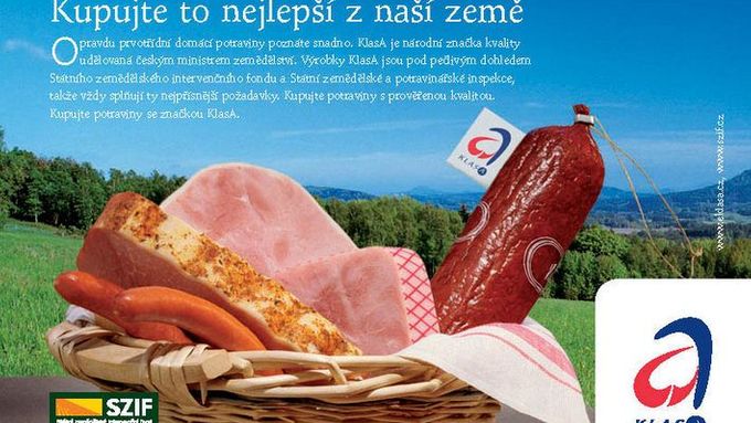 Inzerát propagující ryze české výrobky Klasa