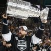 Los Angeles Kings' Justin Williams celebrates with the Stanley Cup after NHL Stanley Cup Finals in Los Angeles