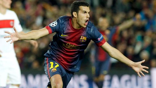 Fotbal: Barcelona - Paris St. Germain: Pedro slaví gól na 1:1