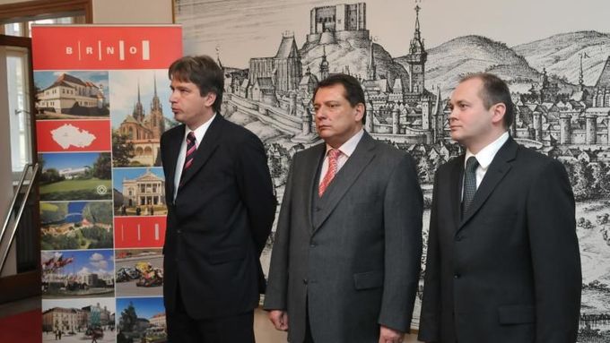 S Jiřím Paroubkem a Michalem Haškem na brněnské radnici