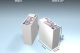 Celková váha 7 milionů Kč v těchto bankovkách je 1,54 kilogramu bez krabice. A zhruba 1,68 kg s průměrnou krabicí.