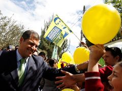 Rafael Correa mezi svými příznvci