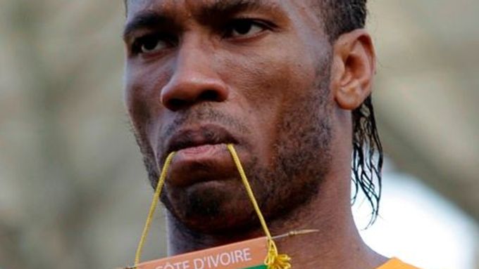 Didier Drogba v dresu Pobřeží slonoviny.