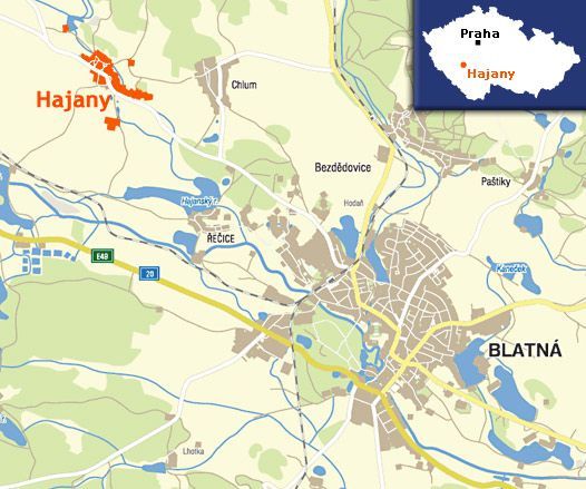 Hajany - mapa