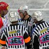 Hokejisté Slavie Praha v utkání 13. kola Tipsport extraligy proti Českým Budějovicím.