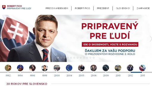 Web prezidentské kampaně Roberta Fica.