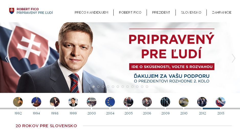 Slovensko - prezidentské volby - web - Robert Fico