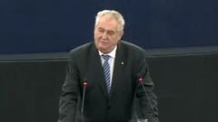 Český prezident Miloš Zeman hovoří v Evropském parlamentu - remix "M.C. Milosh - Bubble Bum".