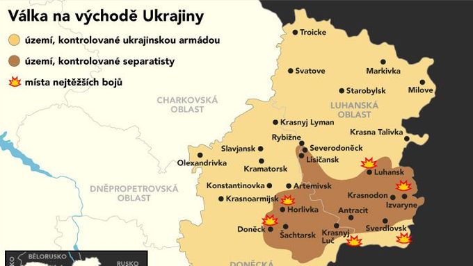Ukrajinská armáda v neděli dobyla Rybižne a pronikla do Severodoněcka.