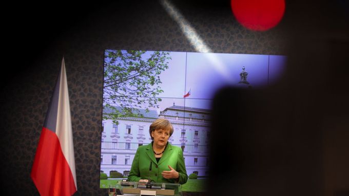 Angela Merkelová ve Strakově akademii.
