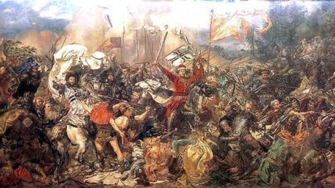 Grunwaldská bitva na malířském plátně.