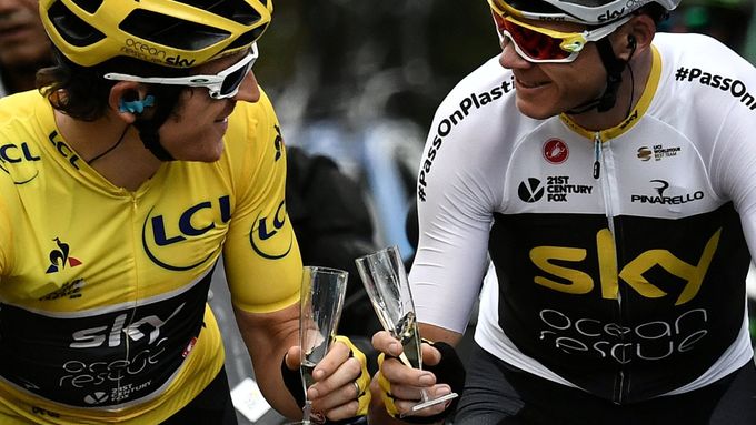 Geraint Thomas a Chris Froome