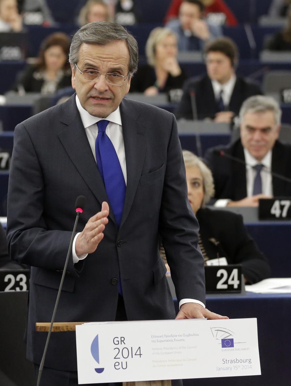 Řecký premiér Antonis Samaras v EP