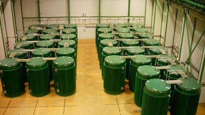 Containers with nuclear waste in Dukovany
